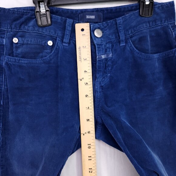 CLOSED Corduroy Jeans Womens 25 Blue Skinny Leg Low Rise Made in Italy Pants - Picture 9 of 13